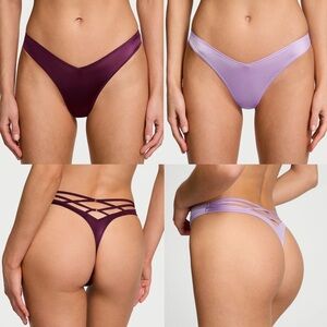 2 Victoria’s Secret Smooth Strappy-Back High-Leg Thong Panties
